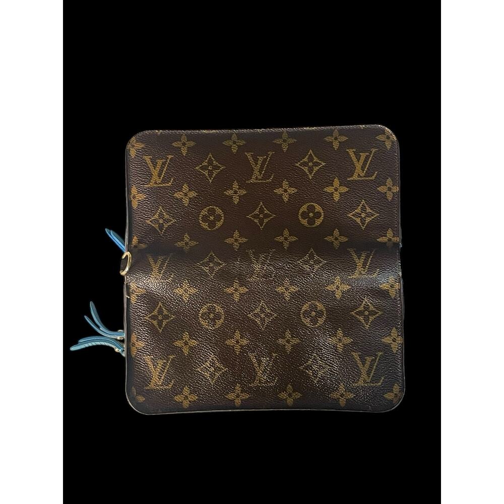 Rare Authentic Louis Vuitton Sky Blue Brown Monogram Insolite Luxury Wallet COA